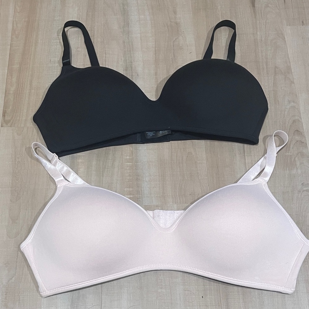 Women's Black and Light Pink Bras